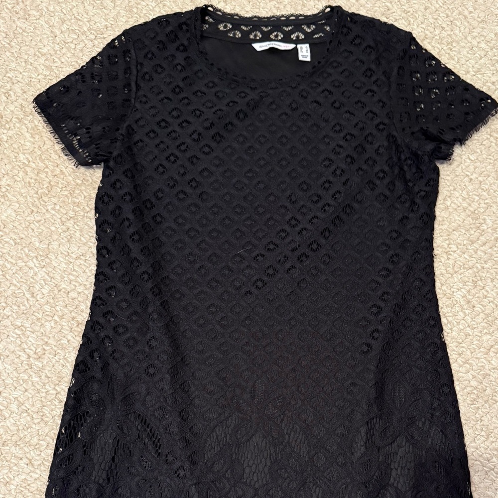 💃🏼💃🏼💃🏼 Issac Mizrahi Live black lace dress. Size S. EUC.